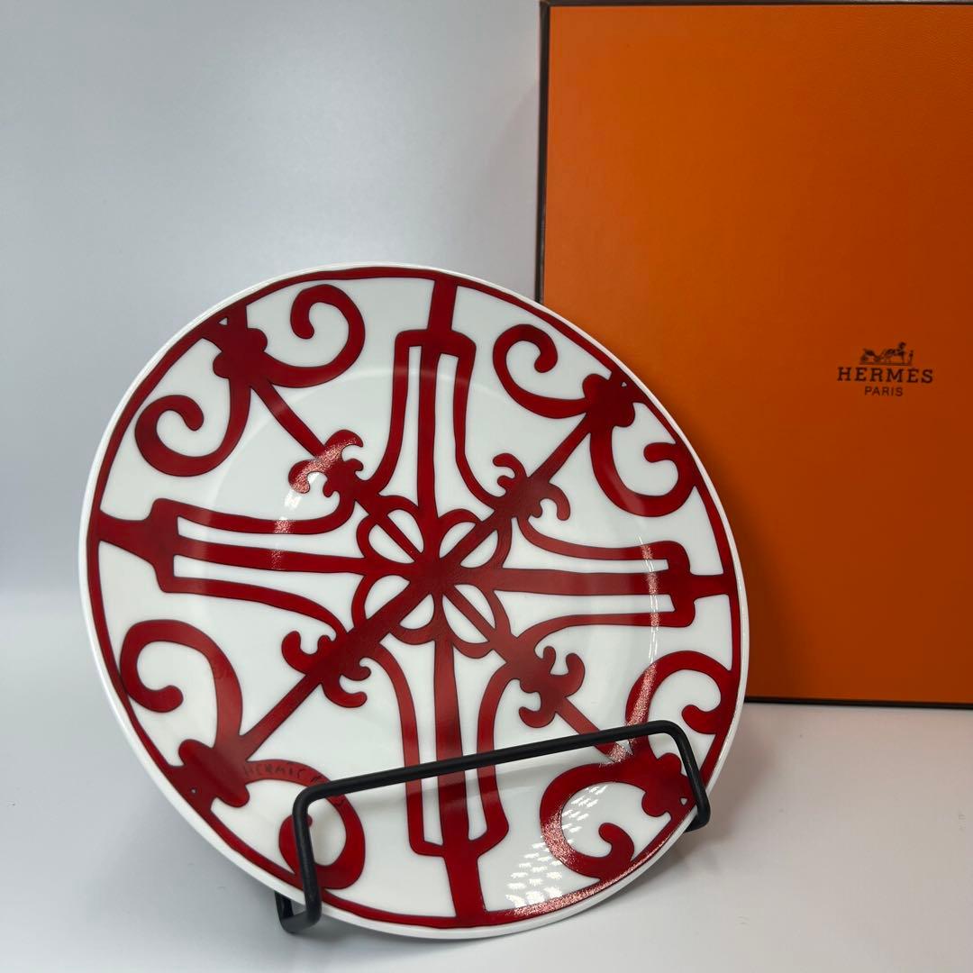 ほ*ぺ様 【正規品】HERMESエルメス　バルコン・デュ・ガダルキヴィール　皿1 エルメス 食器 皿 HERMES BBプレート ペア No.1 17cm 11012 BALCON DU