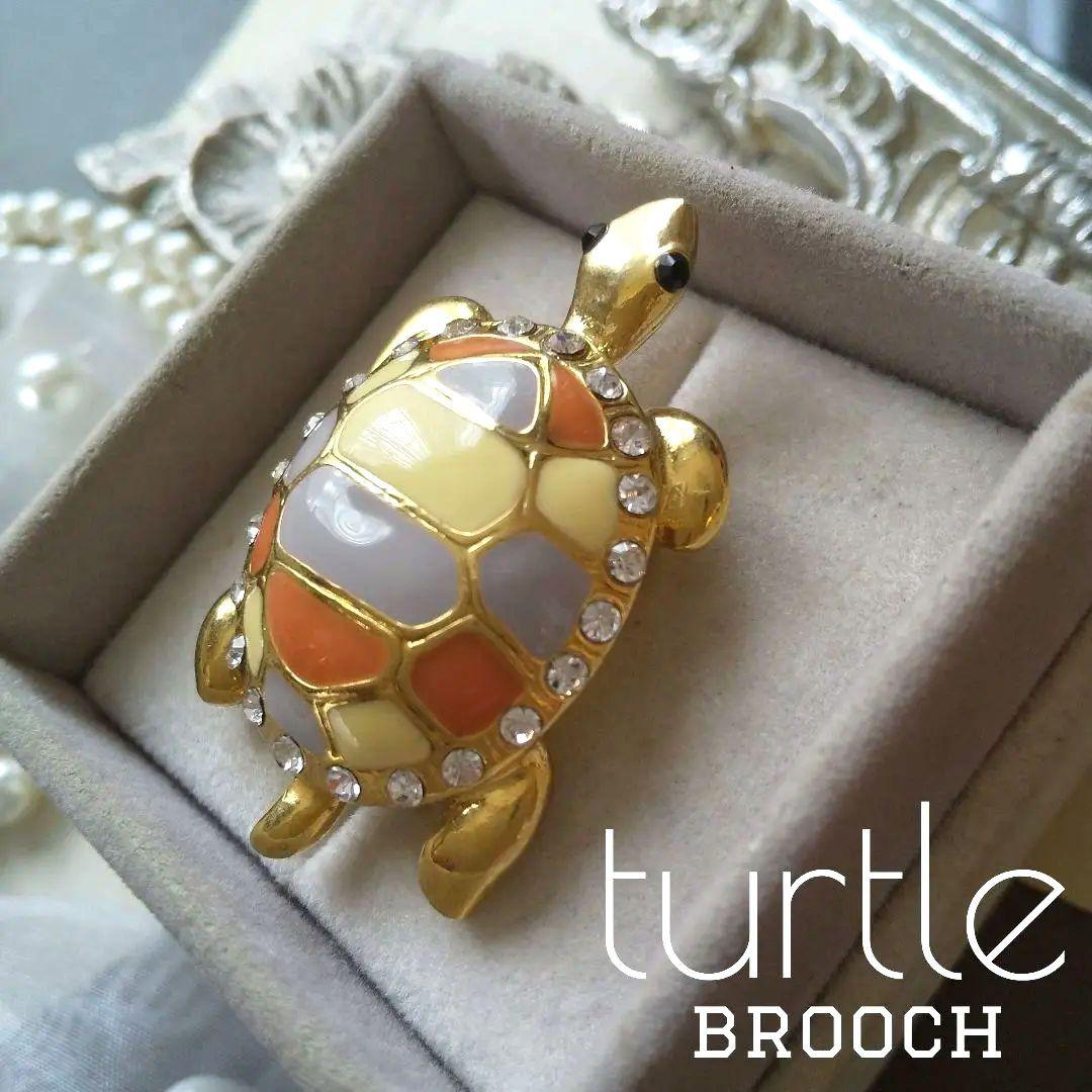 亀 カメ ブローチ タートル ウミガメ ホヌ 守り神 ハワイ パステル 海