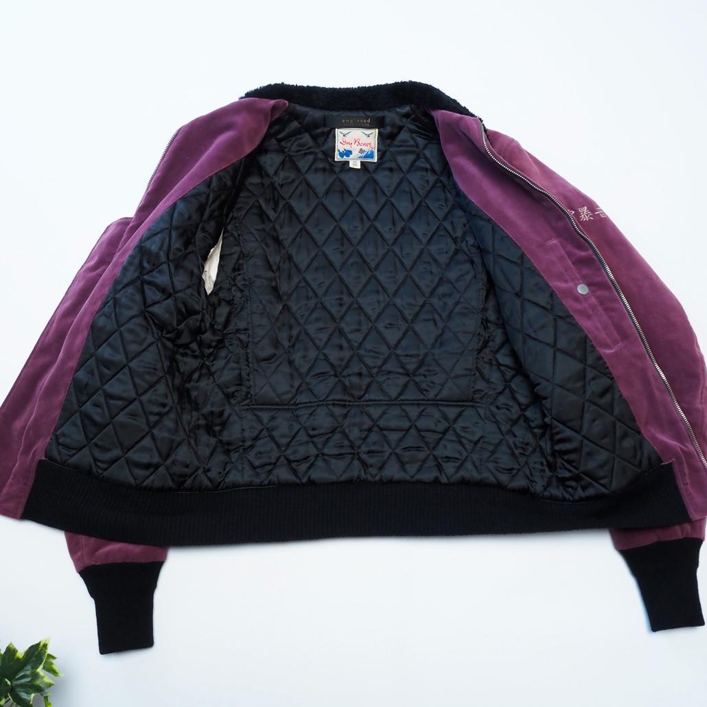 珍品 Dry Bones アングラサッドANGLASAD 別珍フライトスカジャン