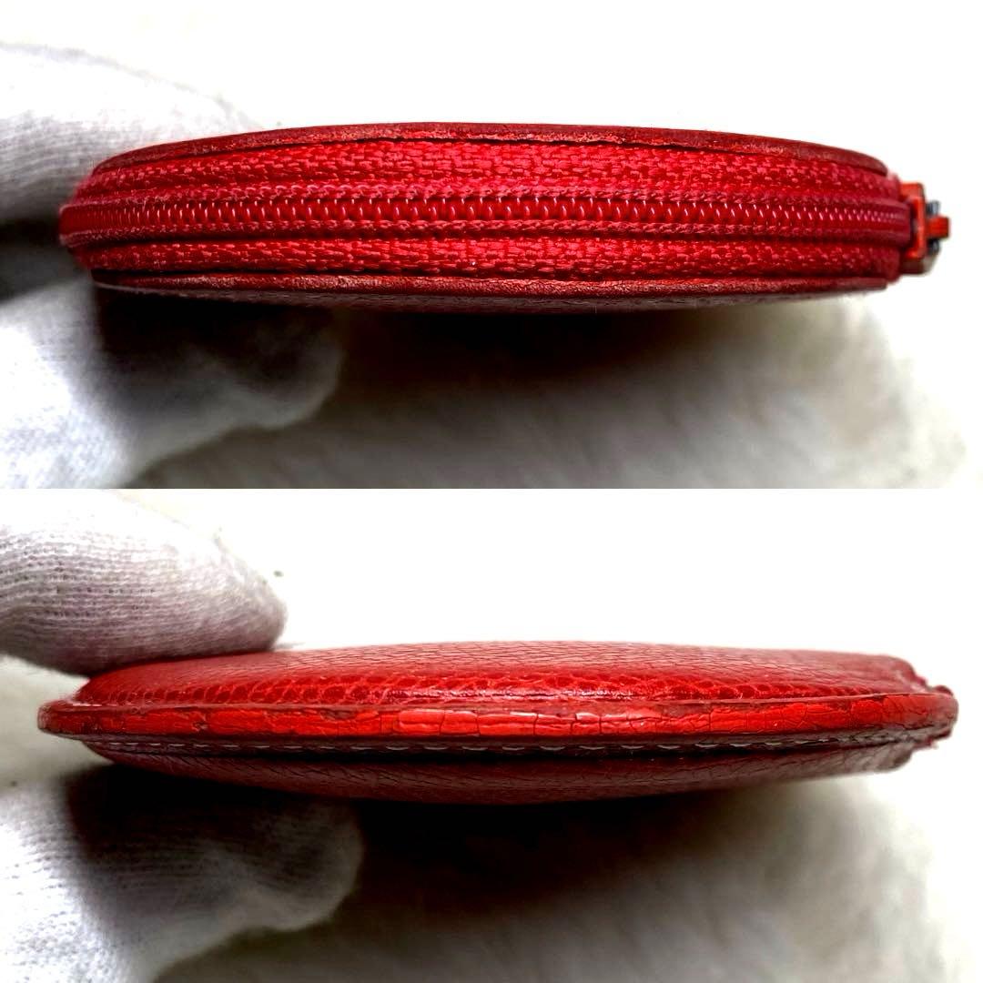 LOEWE ロエベ アナグラム レザー 小銭入れ コインケース 赤 丸型