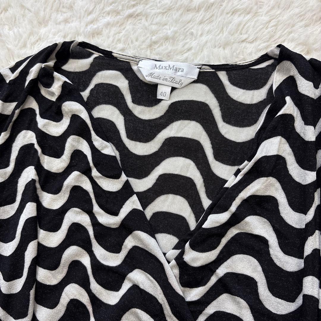 マックスマーラ 白タグ カシュクール風ジャージーワンピース