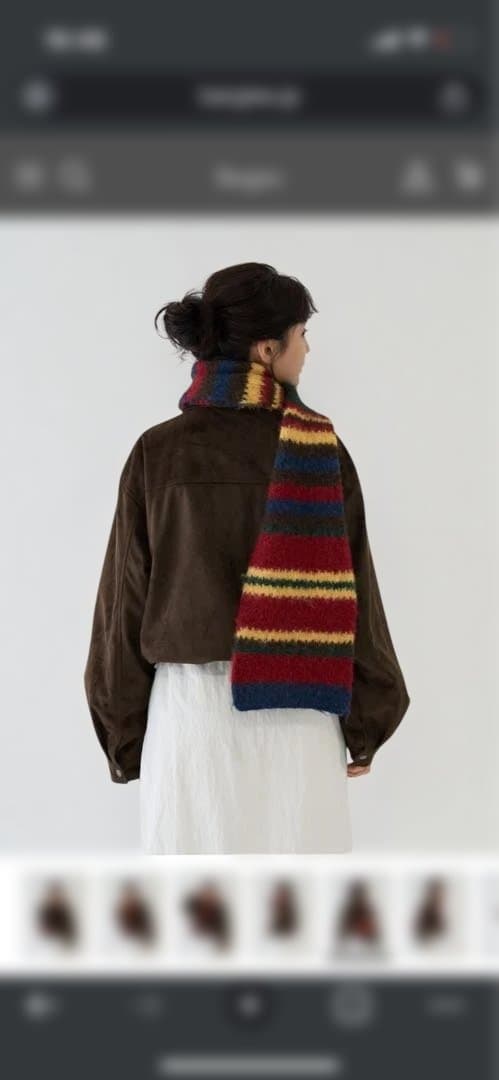 bargiee ストライプ柄フワフワマフラー ボーダー レディース ユニ