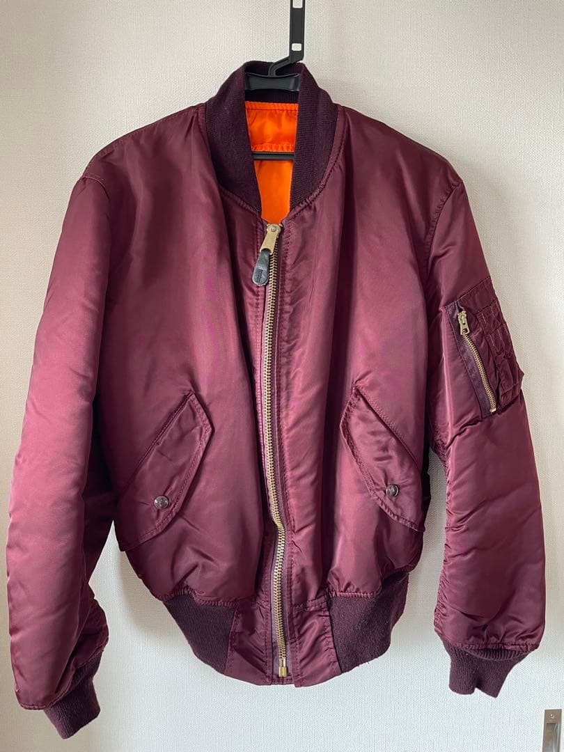 ジャケット・アウター ALPHA INDUSTRIES MA-1 MAROON made in USA Alpha MA-1 Jacket Maroon | Strato