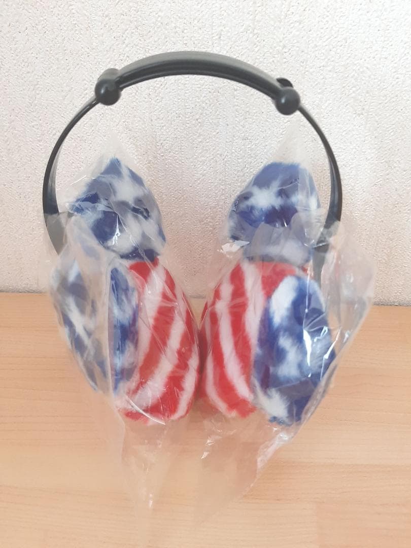 ミッキー型耳あて アメリカ国旗柄 ディズニーリゾート 星条旗柄 イヤー