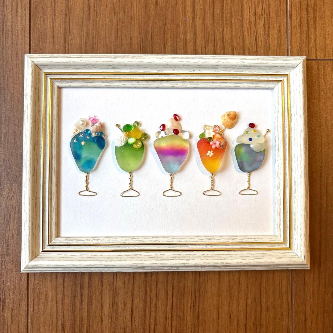シーグラスアート 新作 夏色カクテル - メルカリ