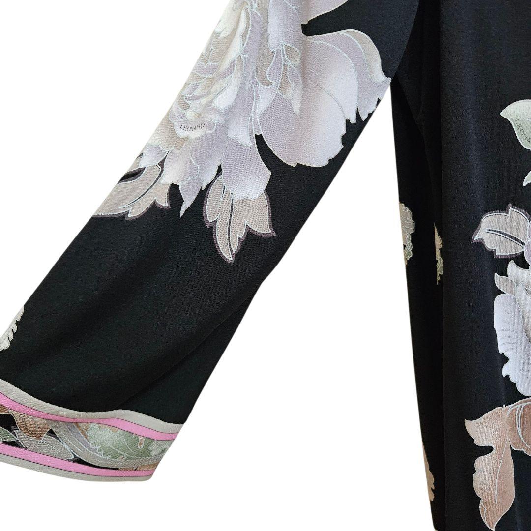 極美品◇レオナール LEONARD カンカン 花柄 ワンピース LLサイズ 近年