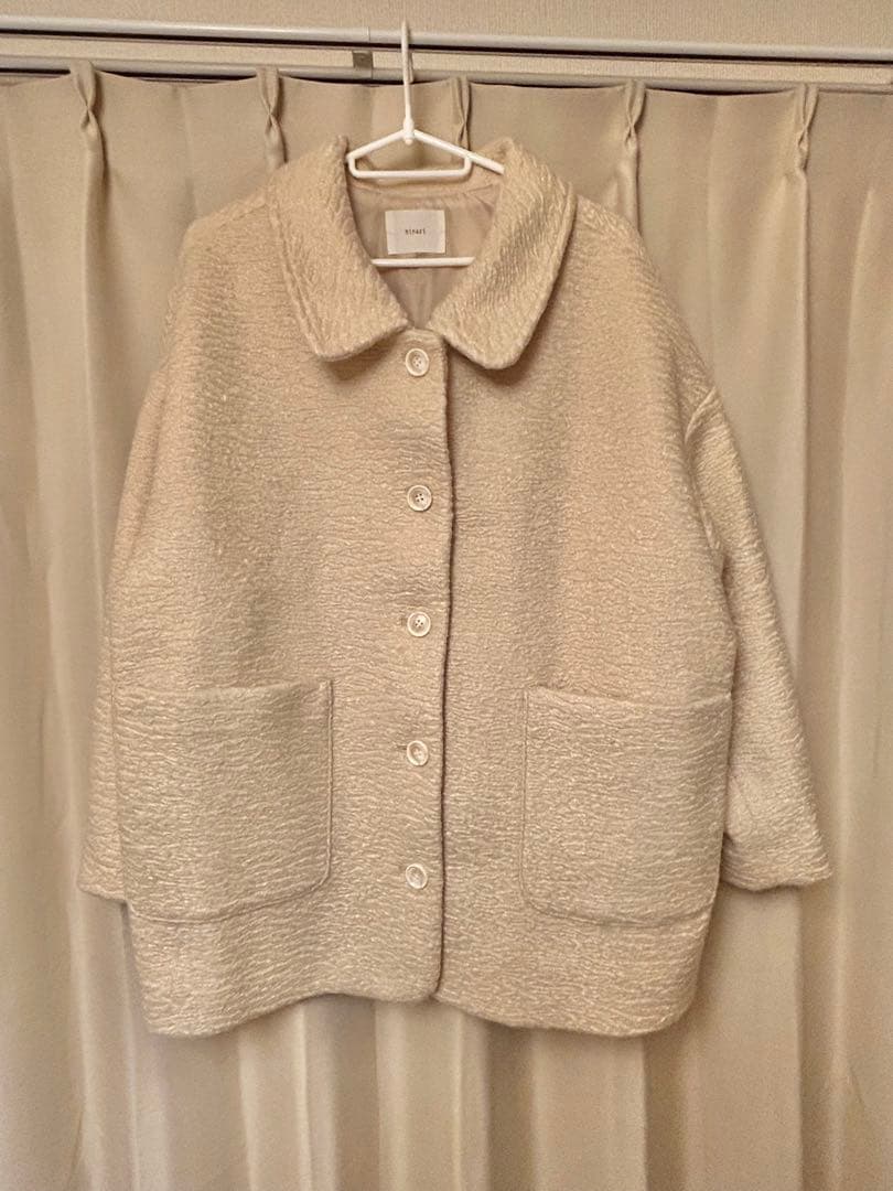 hinari ステンカラーシャギーミドルコート - メルカリ