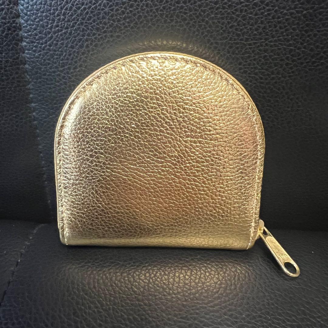 未使用 皇居菊の御紋 馬蹄型 コインケース 財布 小銭入れ 牛革