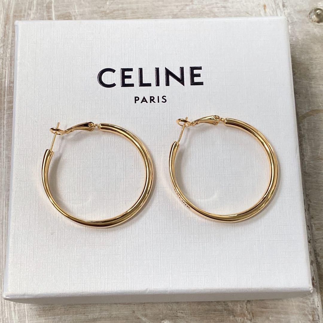 セリーヌ フープピアス ゴールド - メルカリ