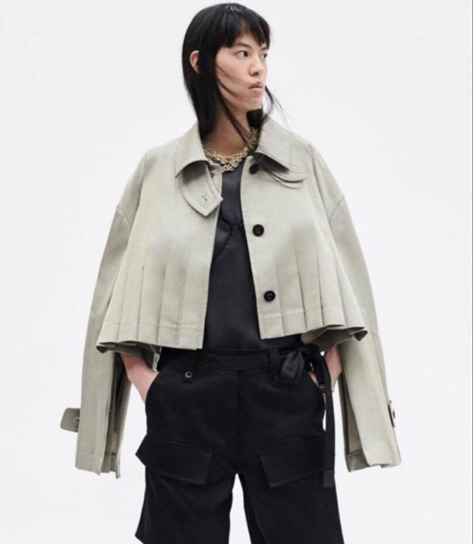 sacai ショートコート sacai - sacai ショートトレンチの通販 by ジョージア's shop｜サカイ