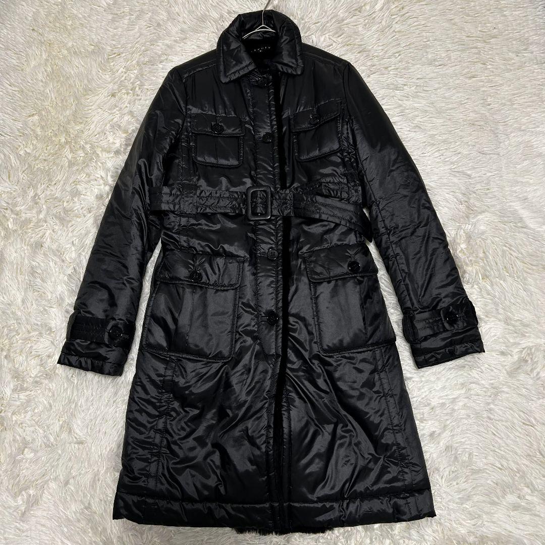 特価【美品】セオリー 裏ラビットファー 中綿 ロングコート ベルト 黒 サイズ2 楽天市場】【期間限定価格】ラビット ダブルフェイス ロングコート