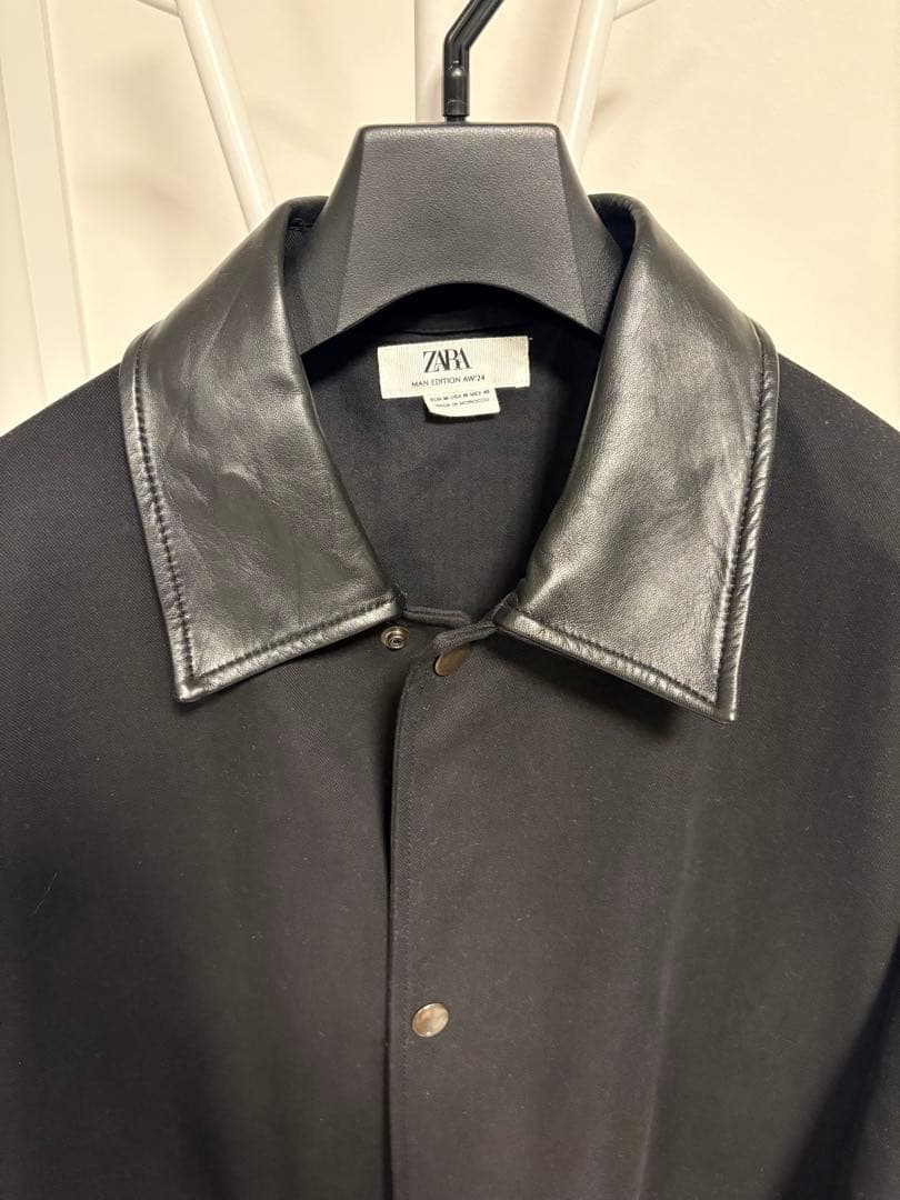24AW レザーカラーコート ZARA LIMITED EDITION 襟レザー - メルカリ