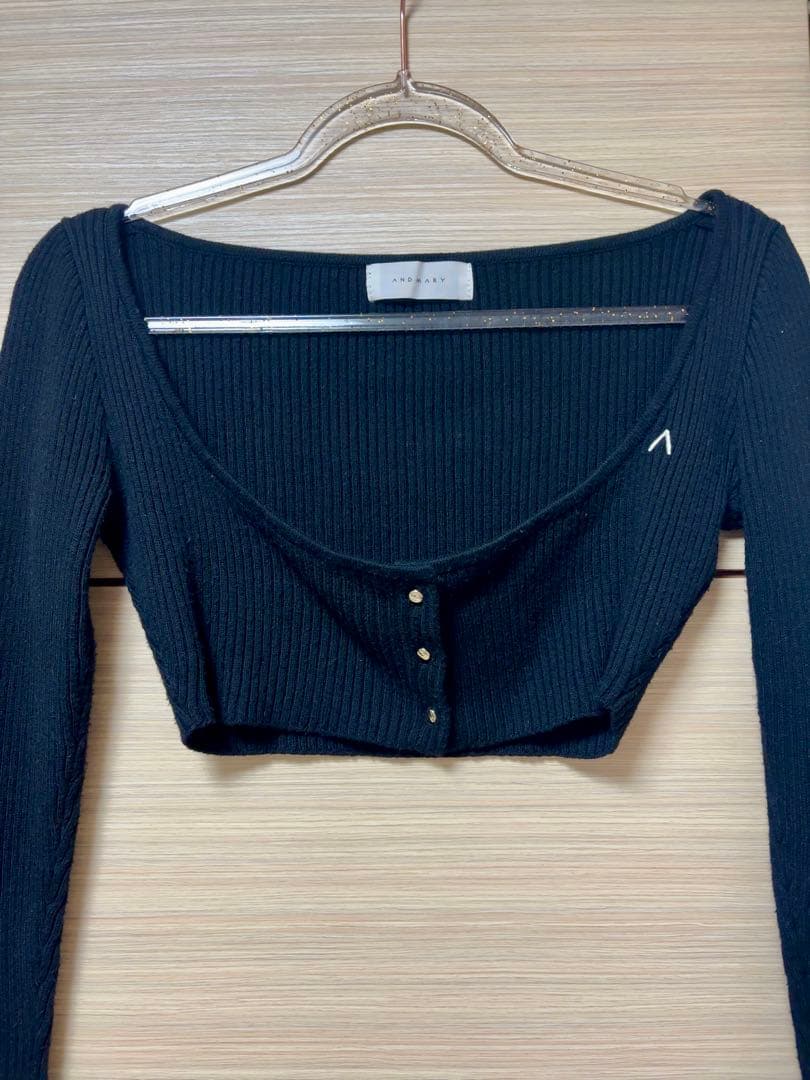 andmary Brenda lace knit set ブラック - メルカリ