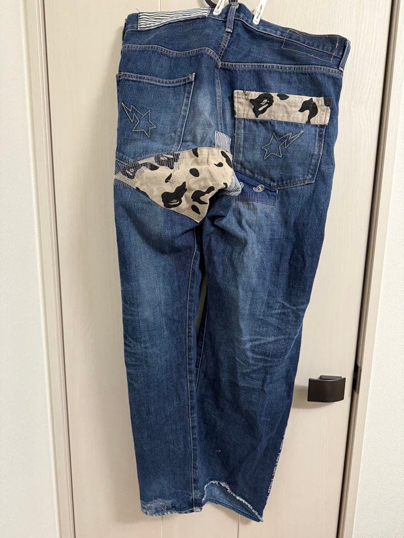 A BATHING APE ダメージ加工デニム xlサイズ　エイプ 中古・古着通販】A BATHING APE (ア ベイシング エイプ) デニムパンツ