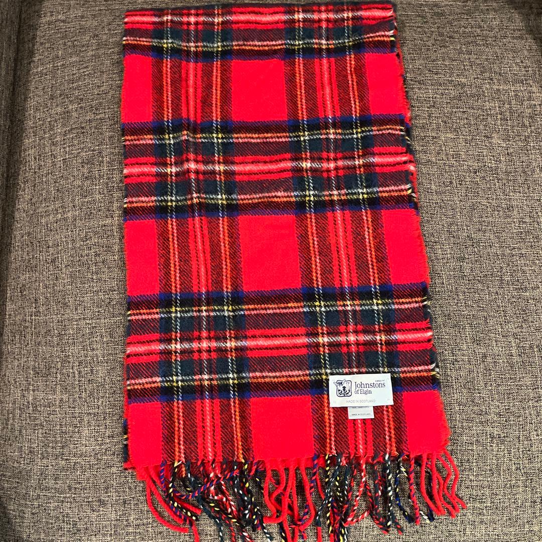 Johnstons of Elgin タータンチェックマフラー - メルカリ