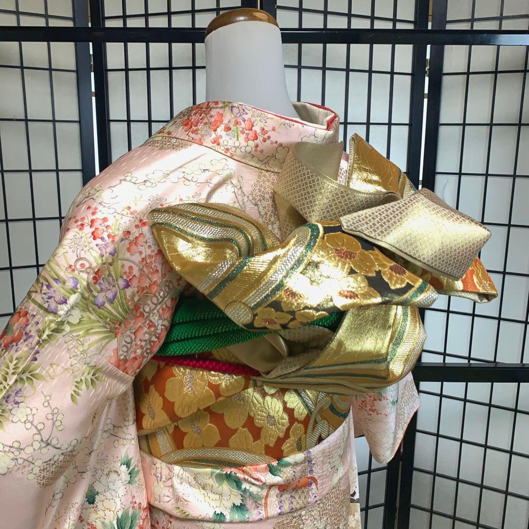 春*野様 【極美品】振袖　６点セット　三越謹製　吉祥文様　藤　花車　身丈167.