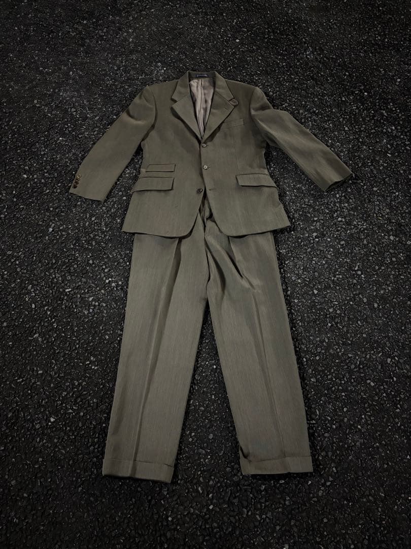 80s セットアップ テーラードジャケット成人式 スーツ ダブルスーツ