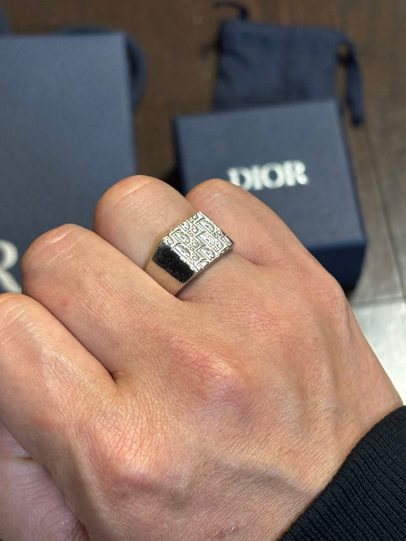 ディオール DIOR オブリーク シルバー リング 20号 シグネットリング