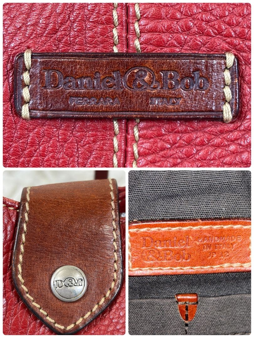 美品】ダニエルアンドボブ パネルイントートバッグ シボ革 大容量