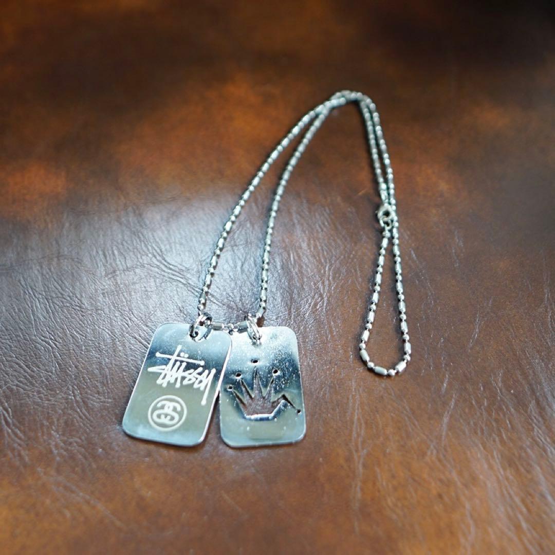 old stussy 25周年 2005年 ドッグタグ ネックレス クラウン - メルカリ