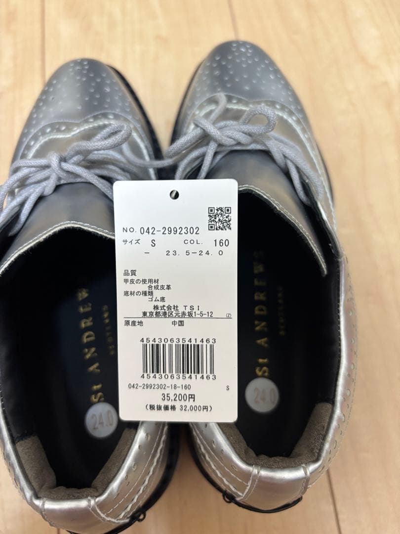 S. ANDREWS ゴルフシューズ 24.0cm シルバー