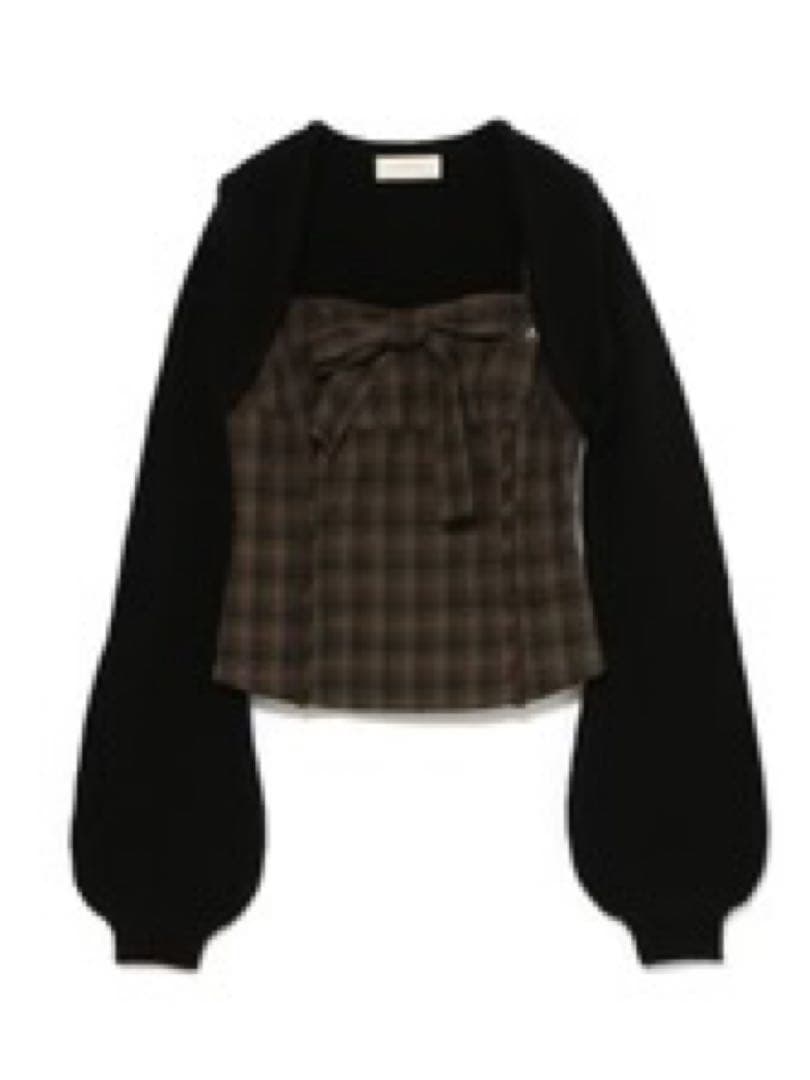 andmary Tyla ribbon set tops black - メルカリ