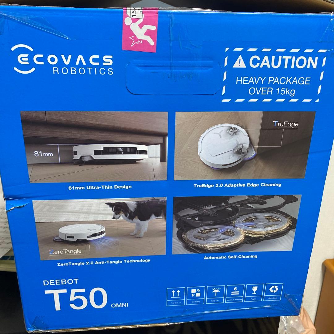 【未使用品】ECOVACS DEEBOT T50 OMNIロボット掃除機 Amazon | 【超薄型】ECOVACS(エコバックス) T50 OMNI ロボット掃除機