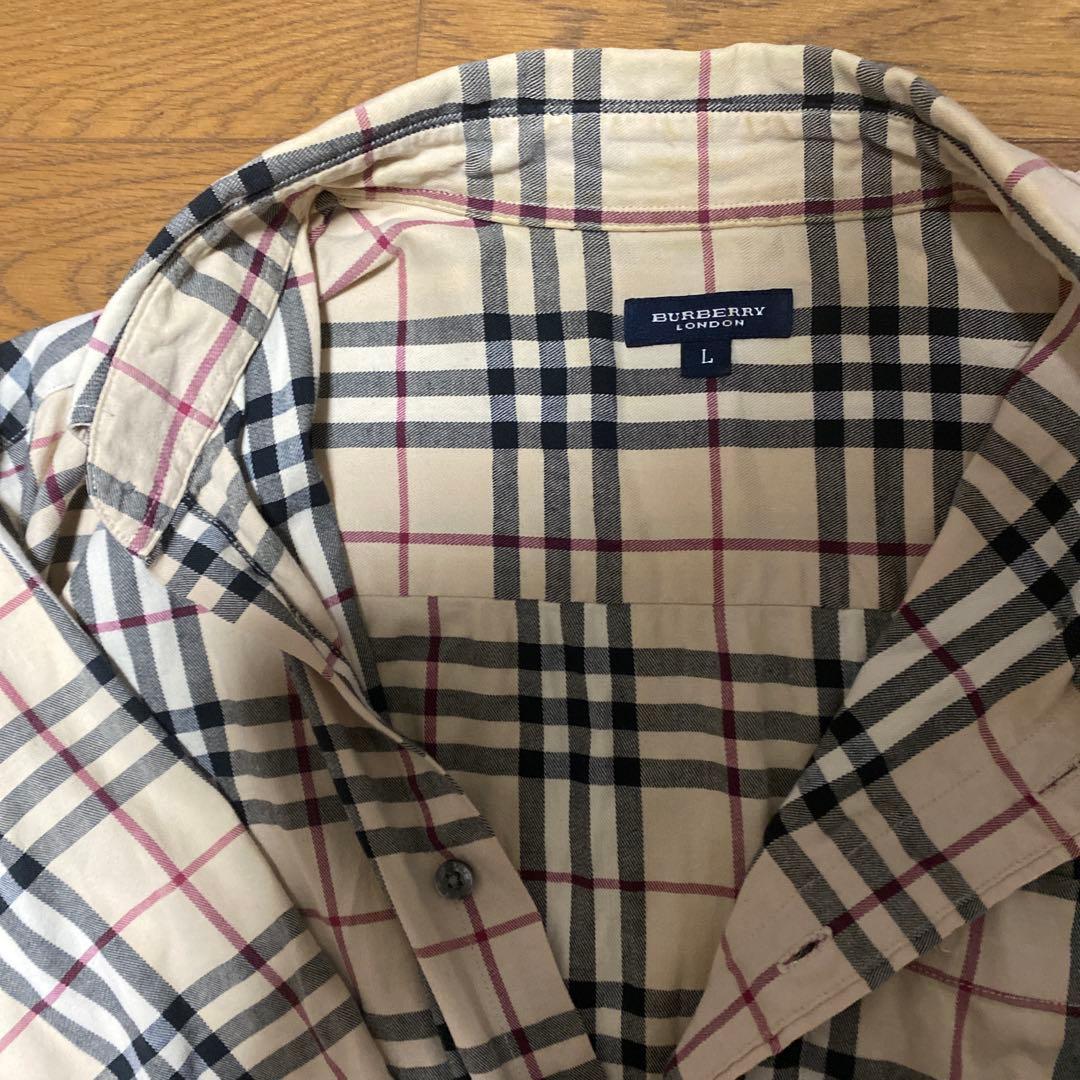 BURBERRY チェック柄 半袖シャツ Lサイズ - メルカリ