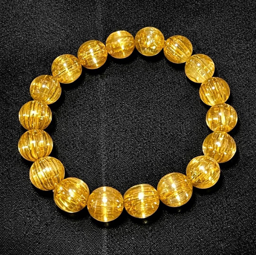 【全粒キャッツアイ・針揃い】ゴールドルチルクォーツ 天然石ブレスレット 10mm キャッツアイルチルクォーツブレスレット10mm玉 /パワーストーン