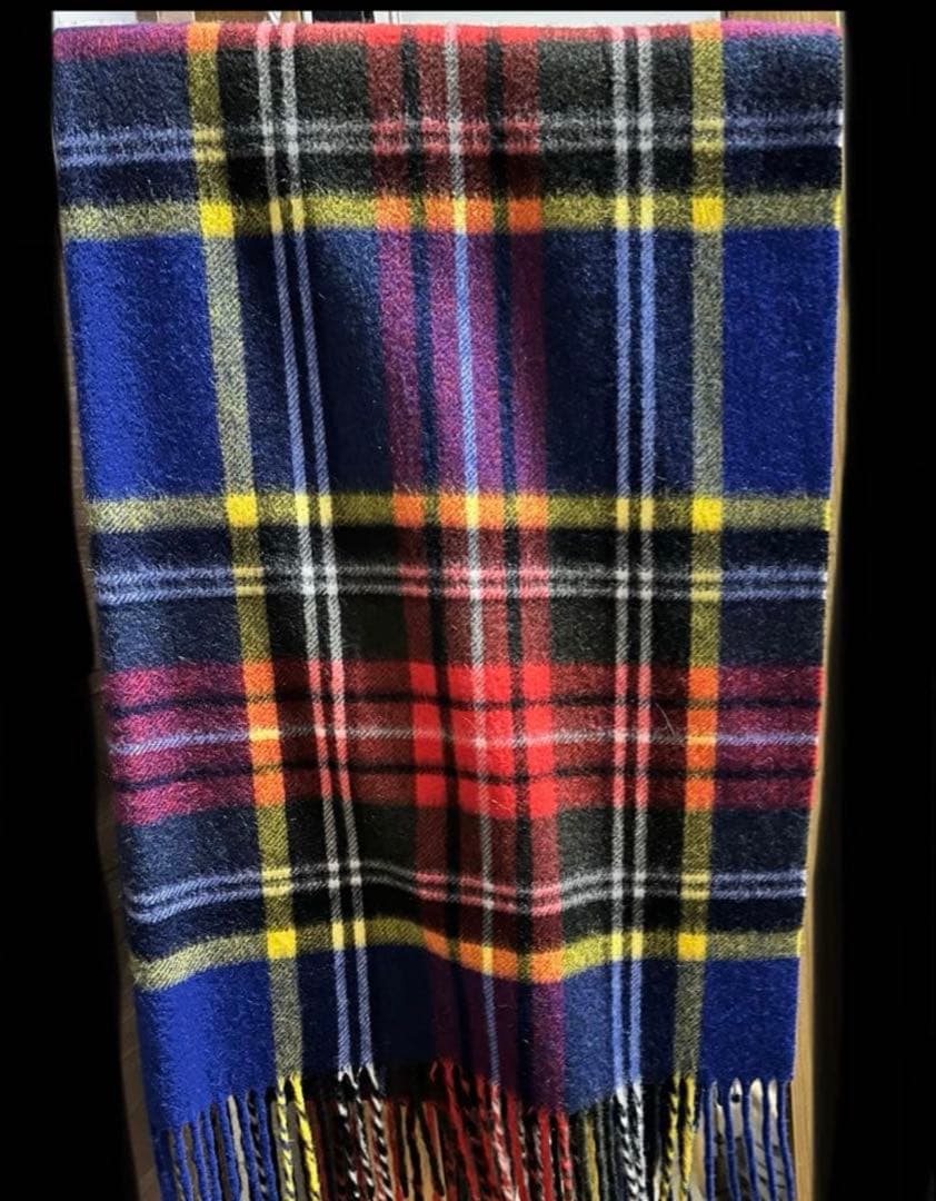 **̈様 大判ストール Joshua Ellis チェック柄 Joshua Ellis（ジョシュア エリス）カシミアチェック大判ストール 70