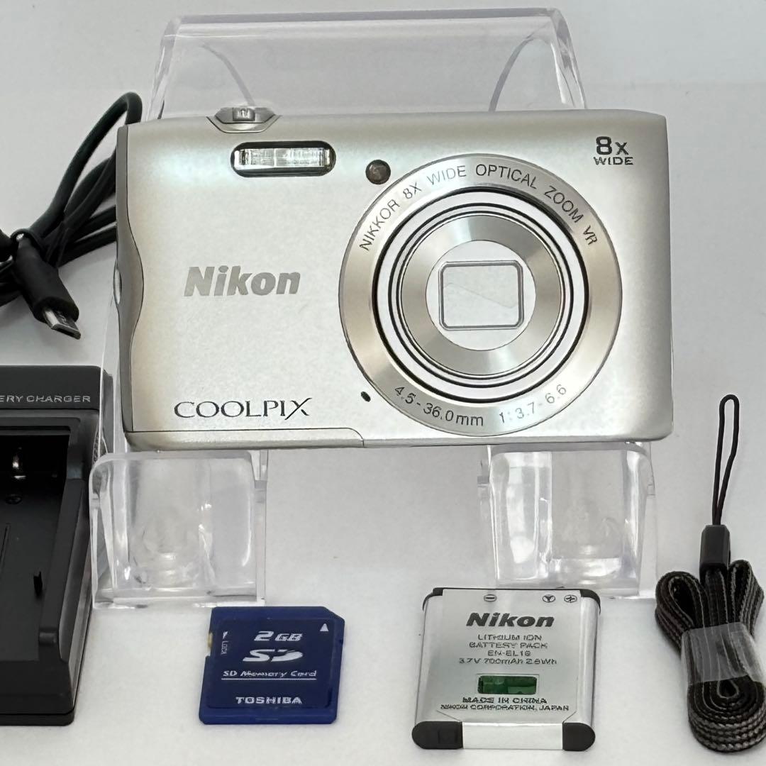 【美品】Nikon coolpix A300 ニコン　コンデジ　SDカード付 COOLPIX ニコン コンデジ Nikon A300 ピンク 中古 Wi-Fi搭載 SDカード