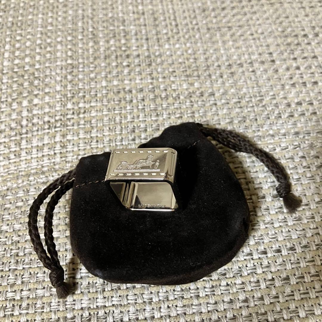 【お値下げ】エルメス　スカーフリング 90 《ボルデュック》　シルバー