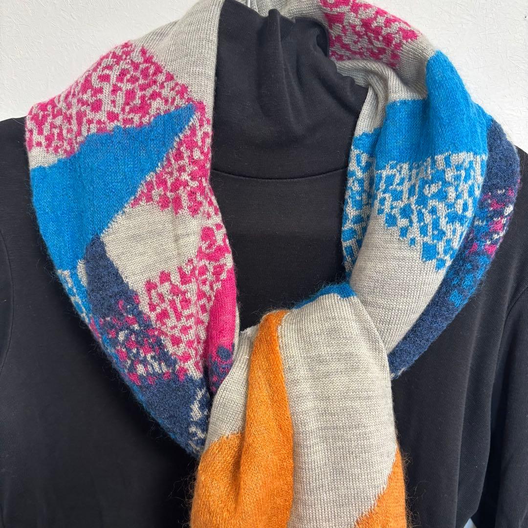 【新品未使用タグ付】Masaki Kyoko 佐藤繊維 大判 カラフル ショール M.&KYOKO（エムアンドキョウコ）| 佐藤繊維オリジナルブランド