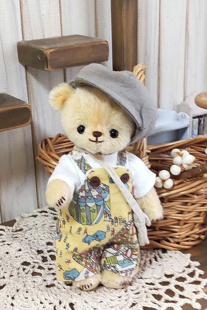 ハンドメイド テディベア ストレートモヘア ベージュ色 手作り モヘア&パーツセット テディベアハンドメイドキット用 生地 amica 通販