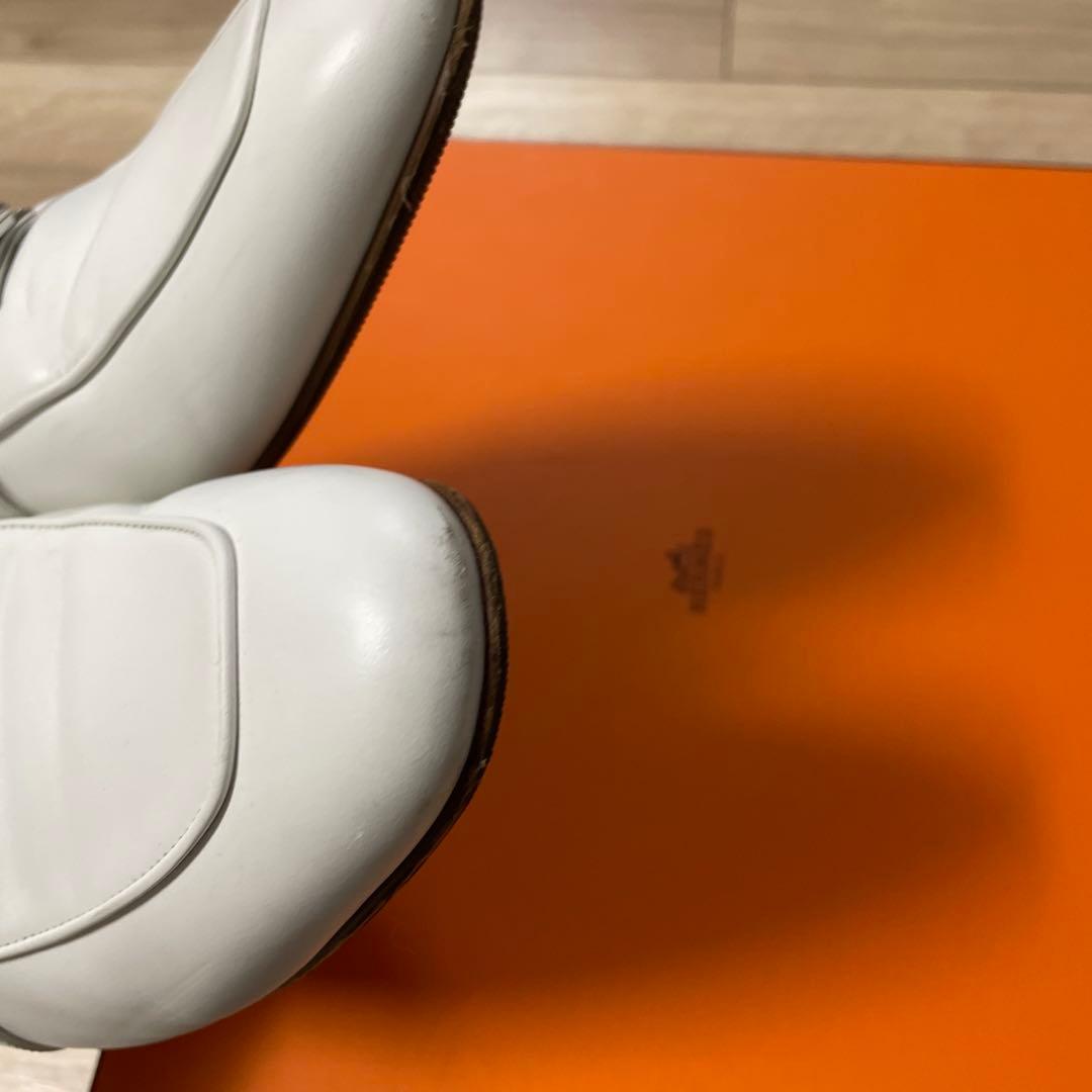 HERMES ホワイトレザー 38
