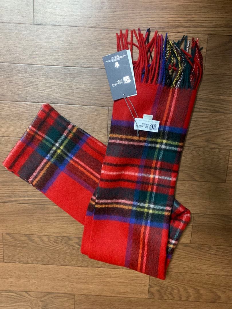 中判ジョンストンズ カシミヤ 100%マフラー ロイヤルスチュワート