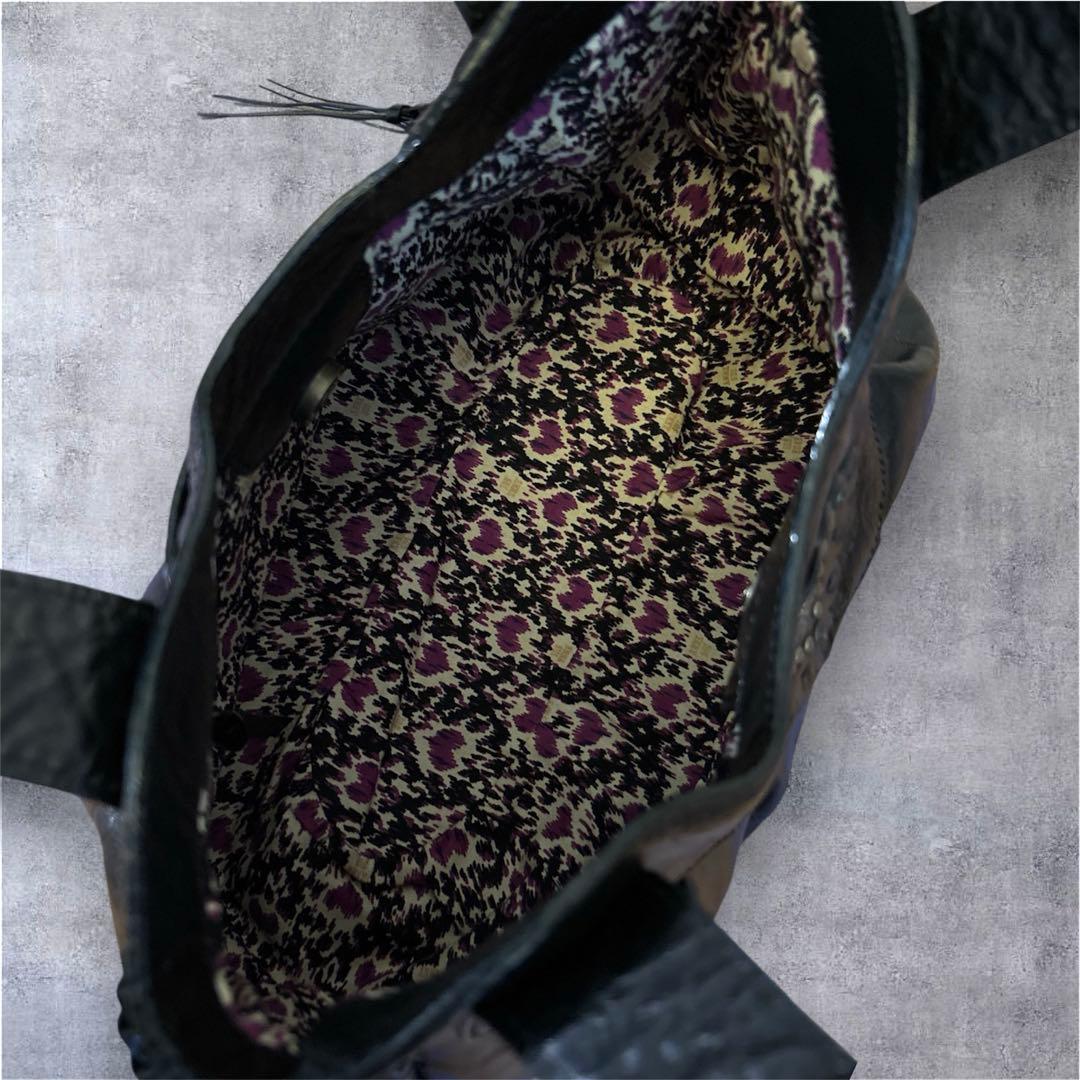 ANNA SUI アナスイ 本革レザー フリンジ スタッズ 蝶 ブラック y2k