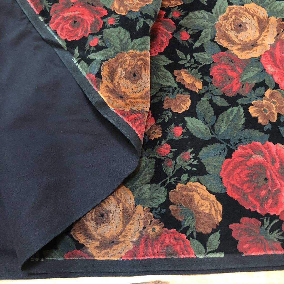 ⭐︎希少⭐︎ レトロ アンティーク 花柄 生地 ベルベット調 - メルカリ