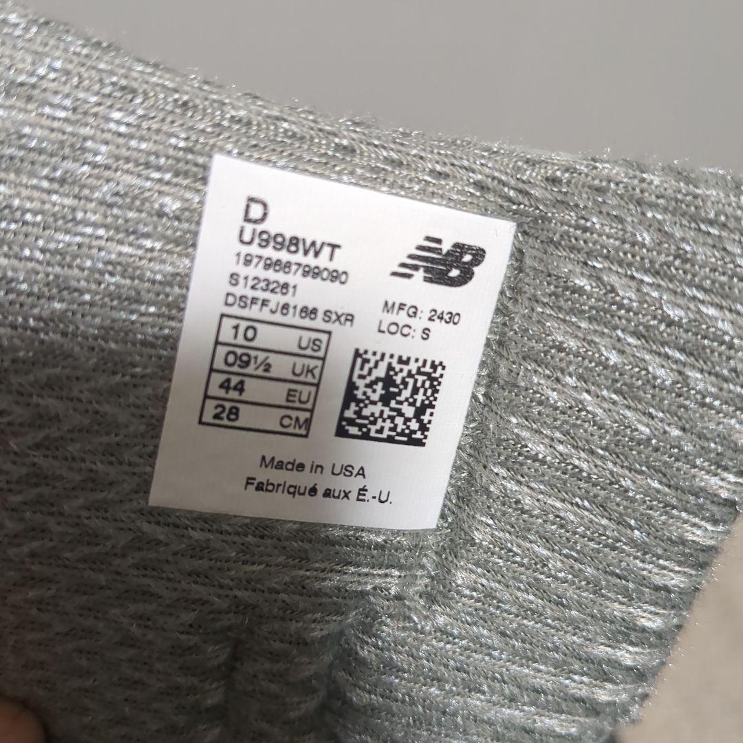 WTAPS × New Balance 998 Gray 28.0cm