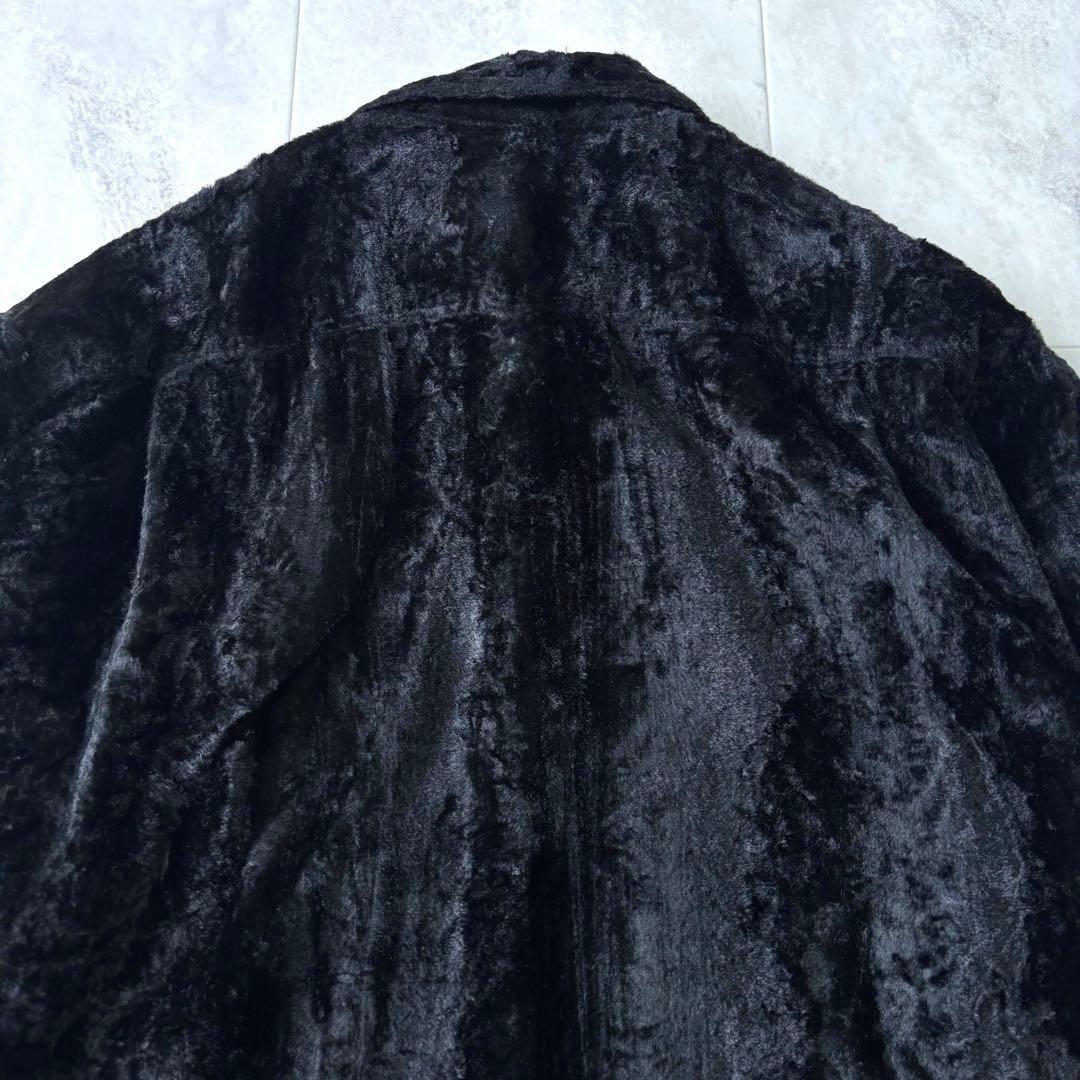 超希少】クリームソーダ レーヨン100% 別珍 開襟シャツ オールブラック