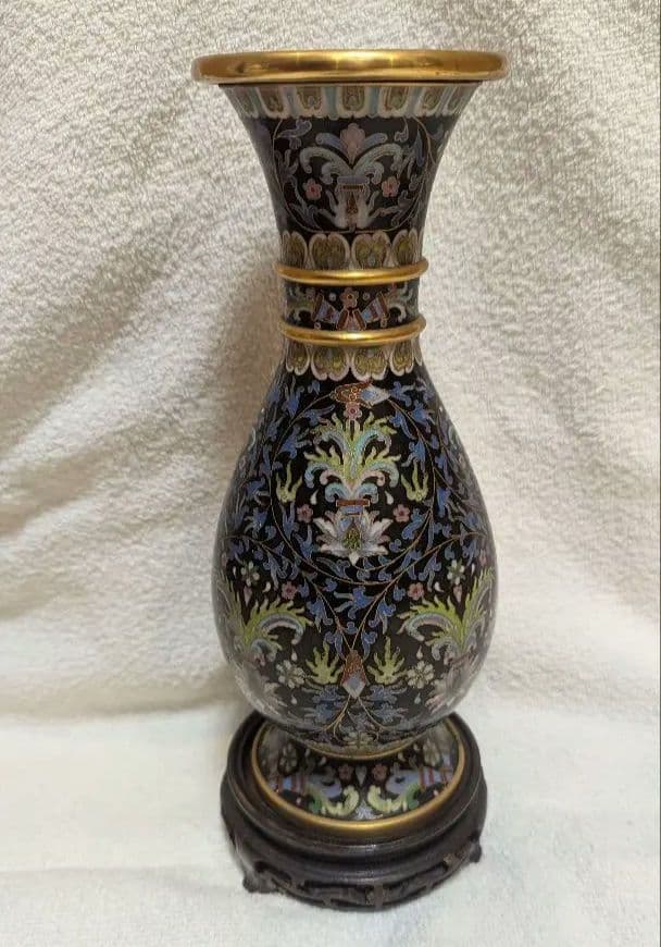 花瓶 中国美術 花入 唐物 壺 　中国骨董 ヴィンテージ　古美術 七宝　希少 中国美術/中国七宝/花文花生 /花瓶花器/ 花入/ 花生/ 古玩/ 唐物/ 金属