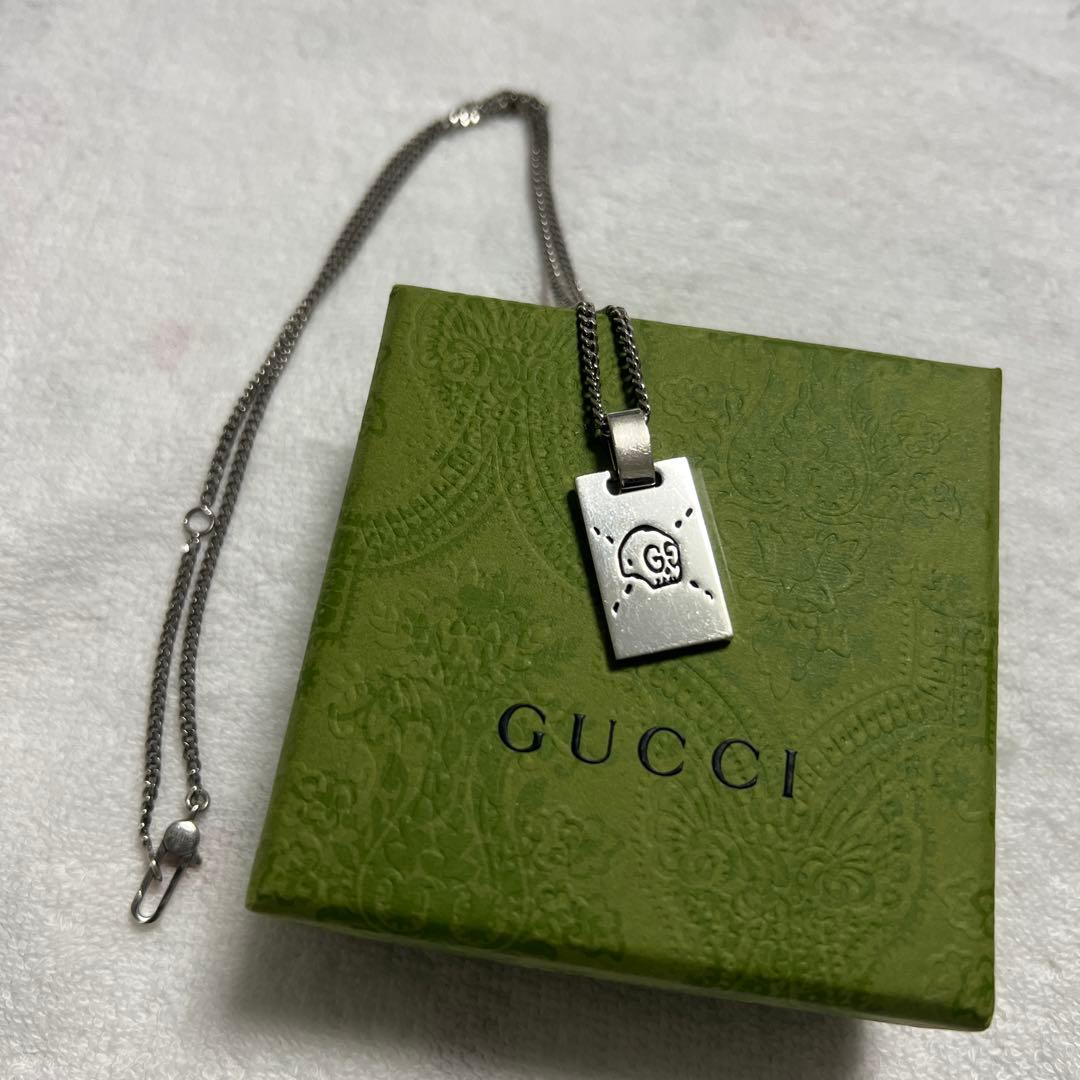 GUCCI ゴーストネックレス GUCCI/グッチ】 ゴースト ダイヤモンド ネックレス シルバー925 10.6g