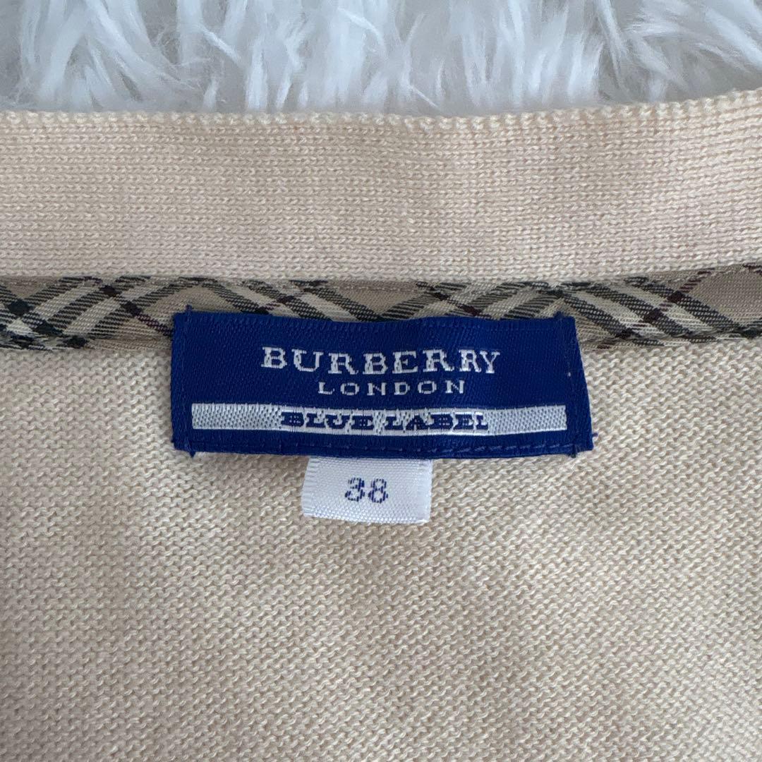 美品 バーバリー ブルーレーベル Vネック カーディガン ノバチェック