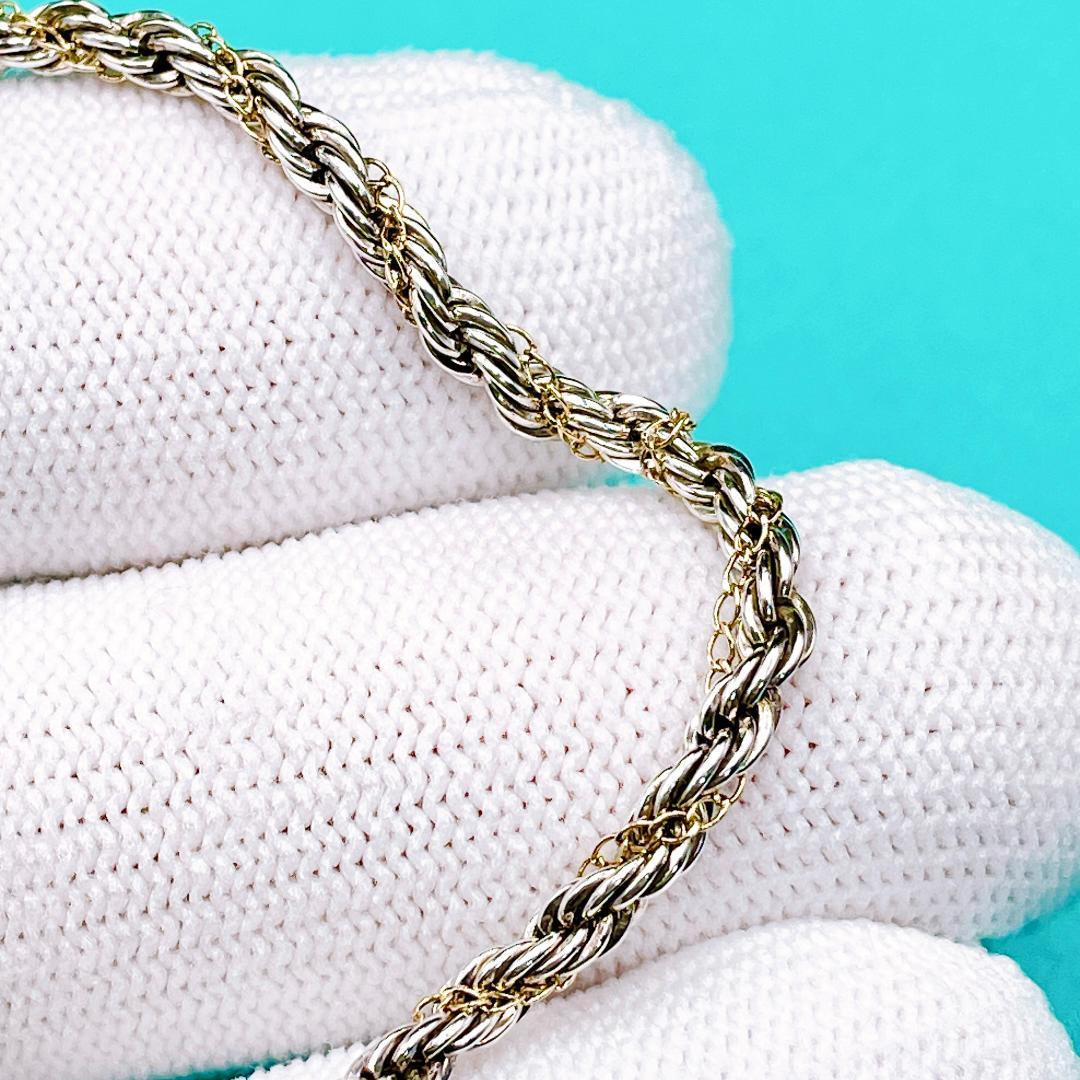 ◇ティファニー◇新品仕上済 K14 Ag ツイストロープ ブレスレット 5.8g