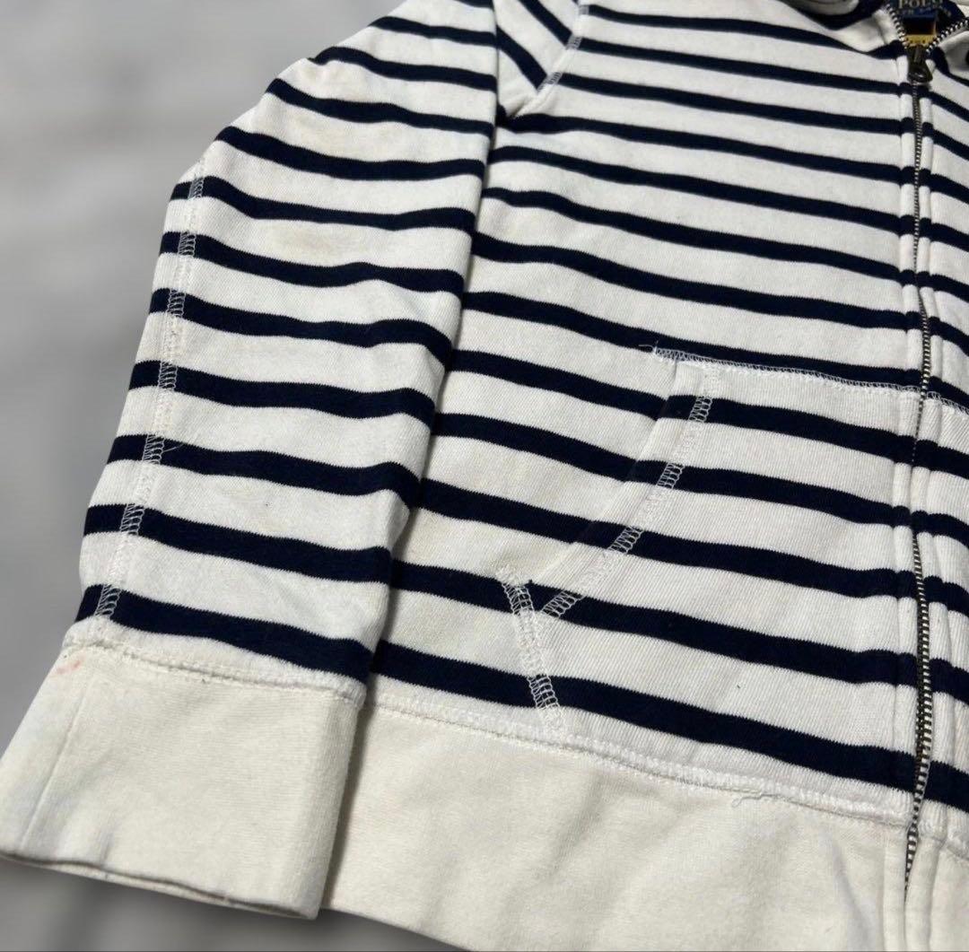 00s Ralph Lauren 短丈 ボーダー ジップパーカー y2k 平成 - メルカリ