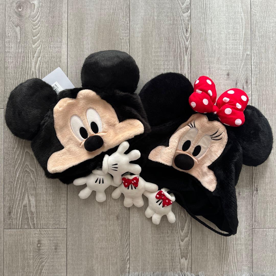 ミッキー ミニー セット ファンキャップ 被り物 ディズニー リボン付き