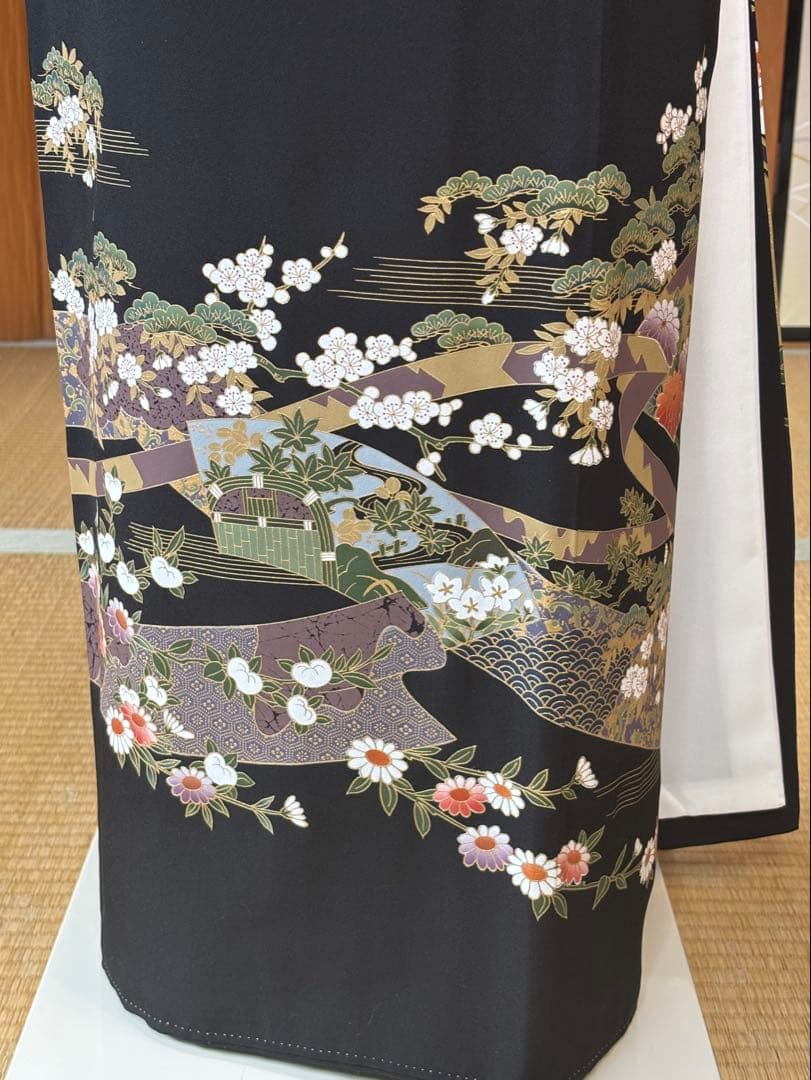正絹豪華黒留袖5点フルセット 留袖 袋帯 帯締め帯揚げ 末広 - メルカリ
