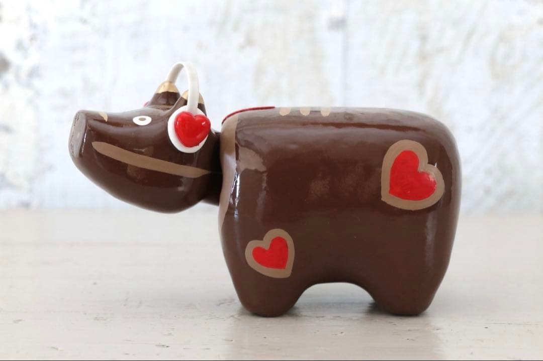 バレンタインべこ 野沢民芸 ヘッドフォンべこ 赤べこ 2号 会津 限定