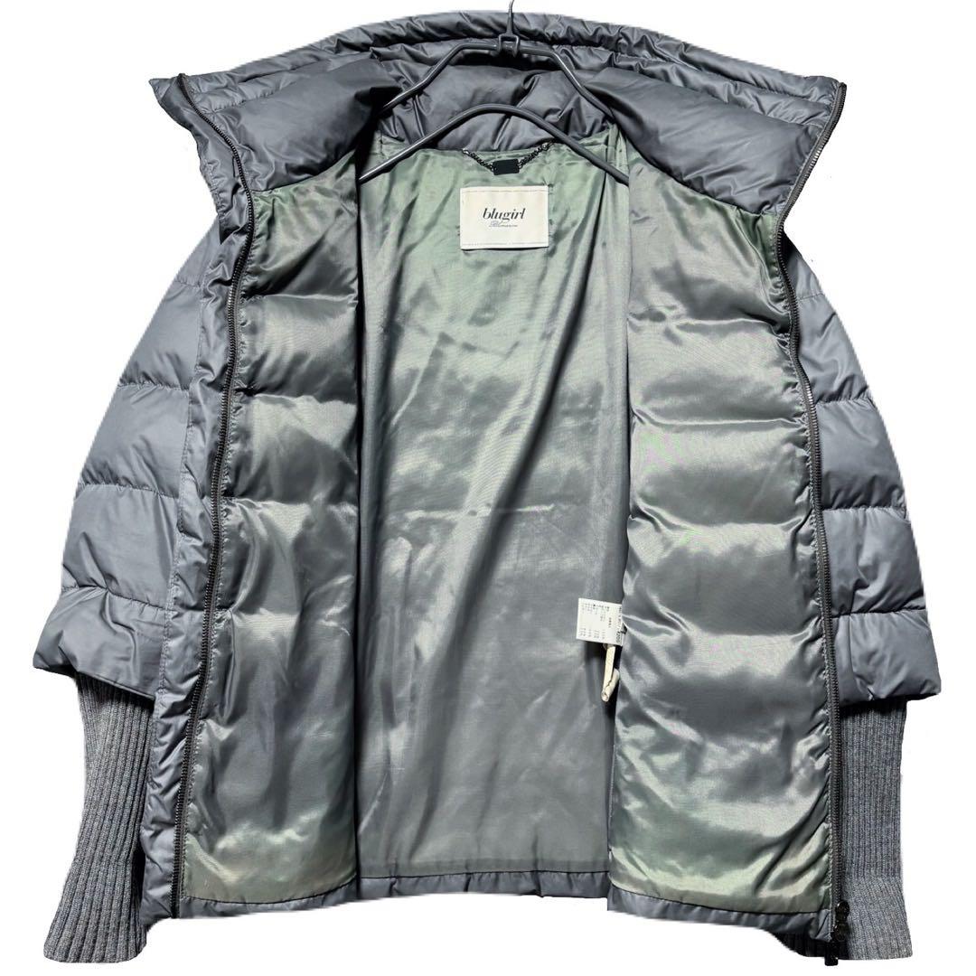 希少✨高級 ブルーガール ブルマリン ショート ダウンコート リブ袖