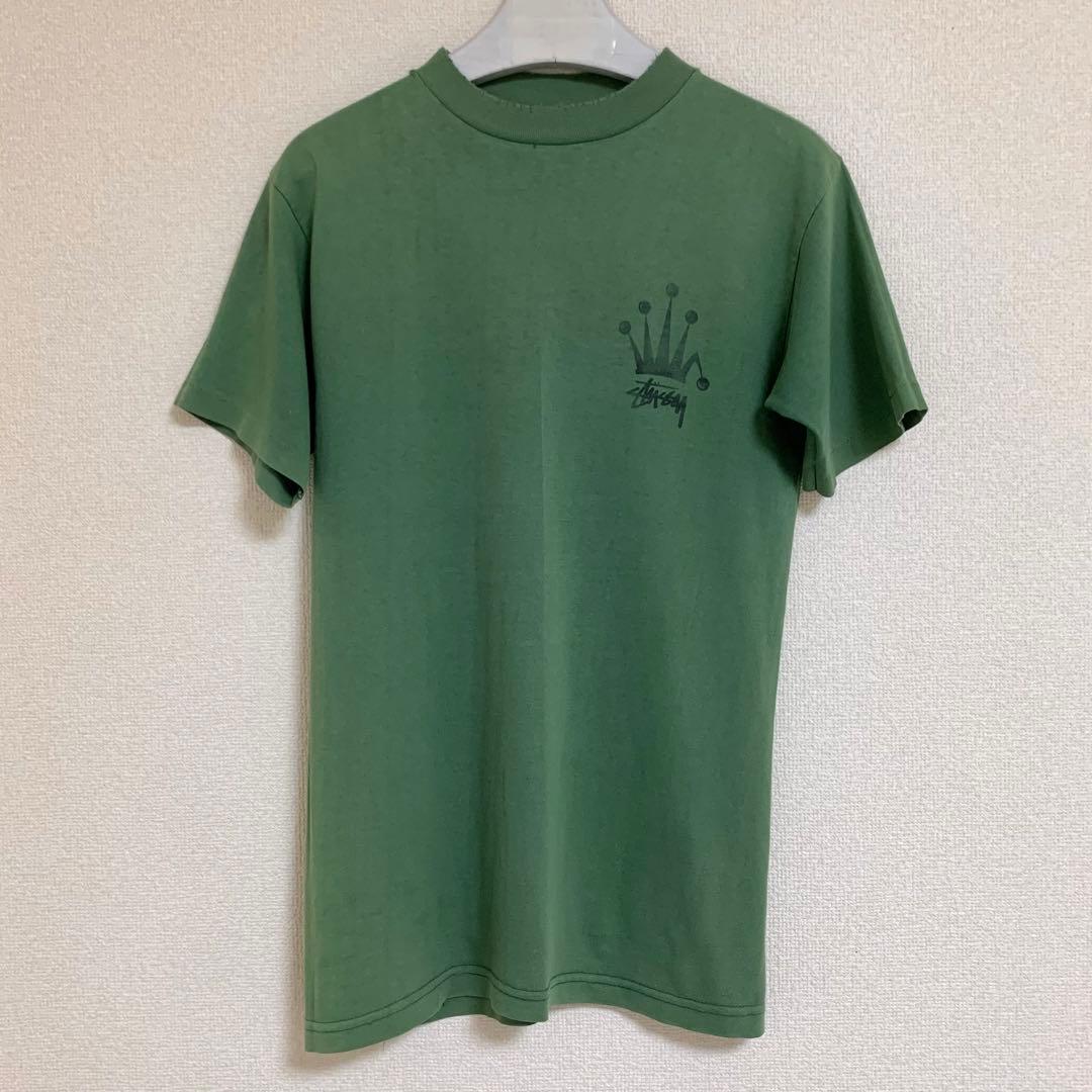 80s 前期 STUSSY 黒タグ USA製 クラウン Tシャツ オールド 王冠